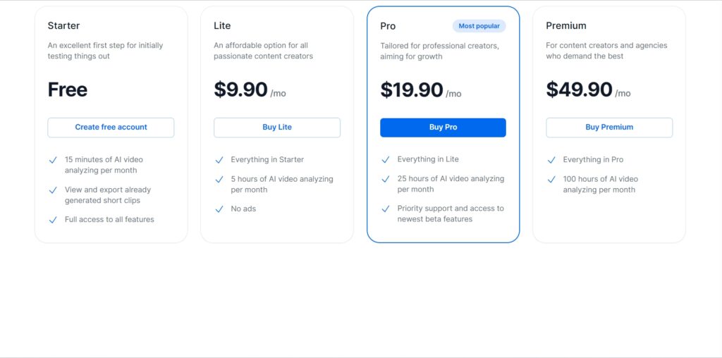 2shots.ai's pricing options.